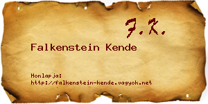 Falkenstein Kende névjegykártya